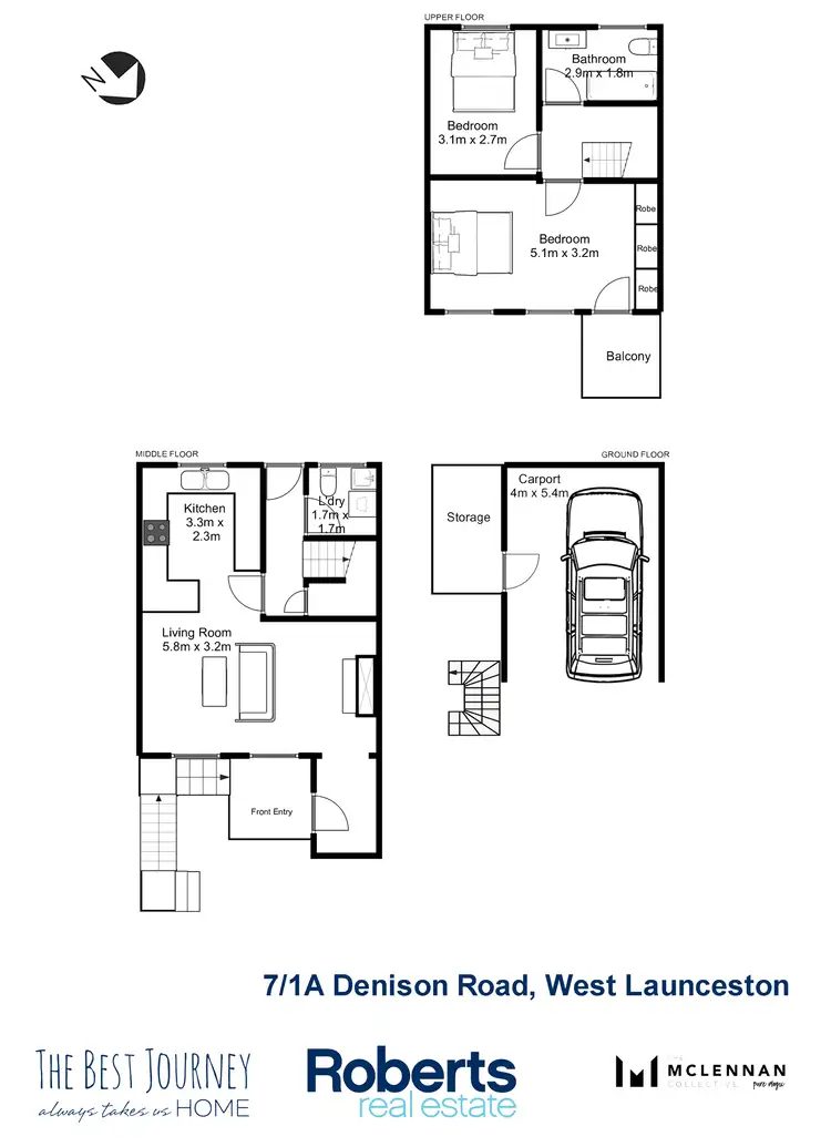 Floorplan of Homely house listing, 7/1A Denison Road, West Launceston TAS 7250