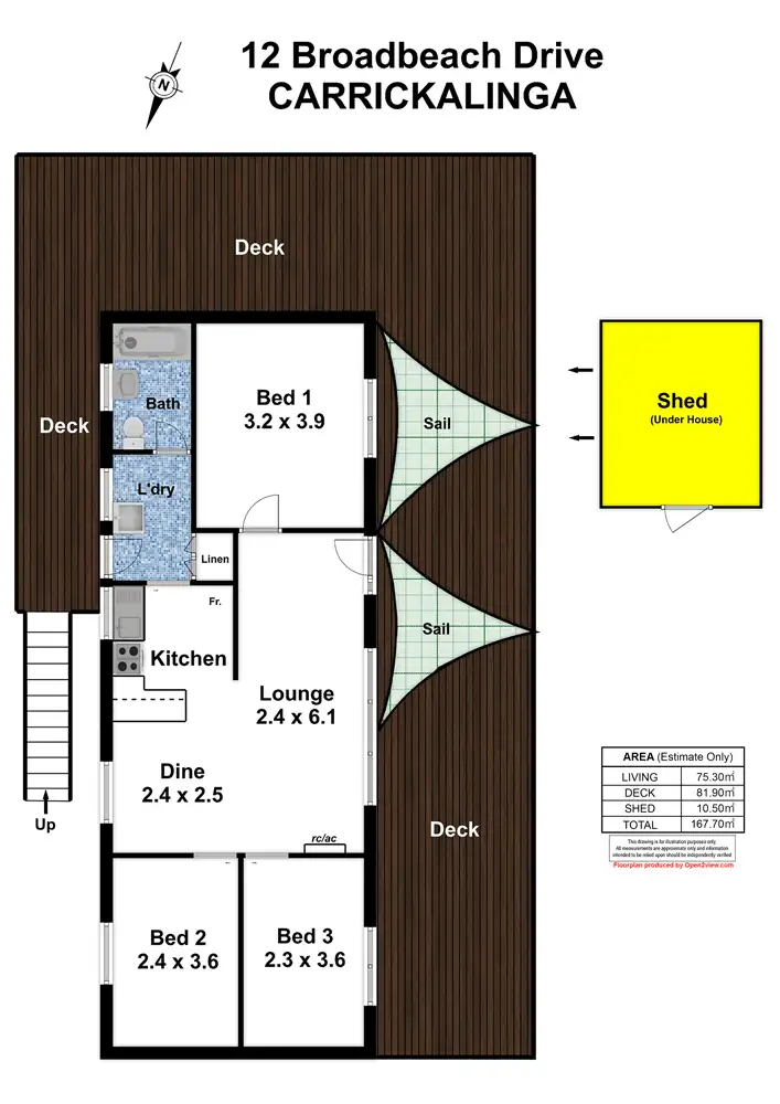 Floorplan of Homely house listing, 12 Broadbeach Drive, Carrickalinga SA 5204