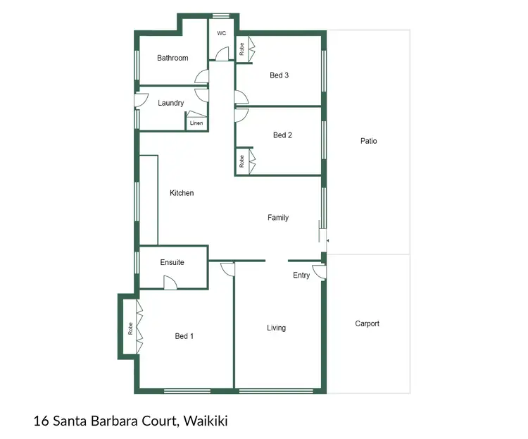 Floorplan of Homely house listing, 16 Santa Barbara Court, Waikiki WA 6169