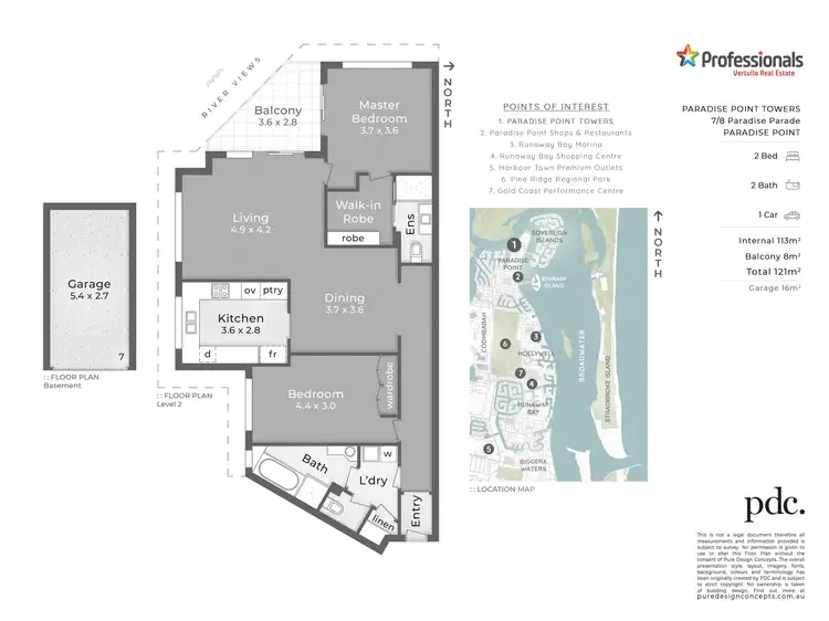 Floorplan of Homely apartment listing, 7/8 Paradise Parade, Paradise Point QLD 4216