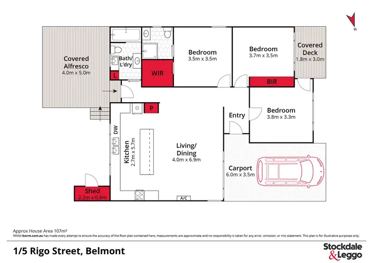 Floorplan of Homely house listing, 1/5 Rigo Street, Belmont VIC 3216