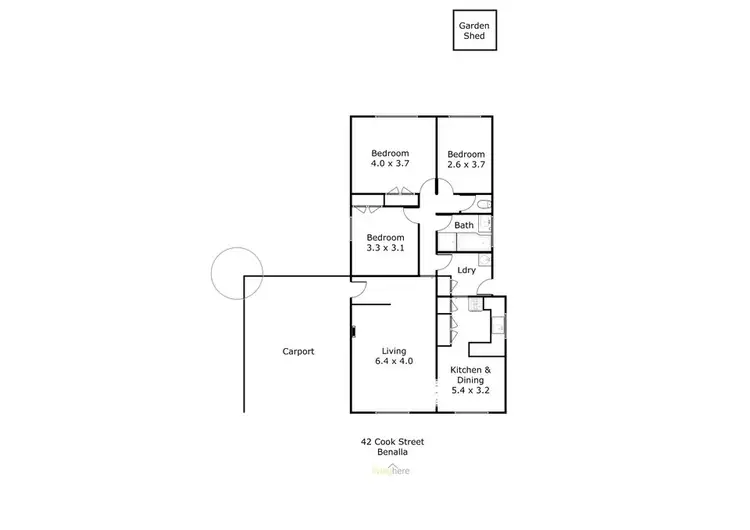 Floorplan of Homely house listing, 42 Cook Street, Benalla VIC 3672