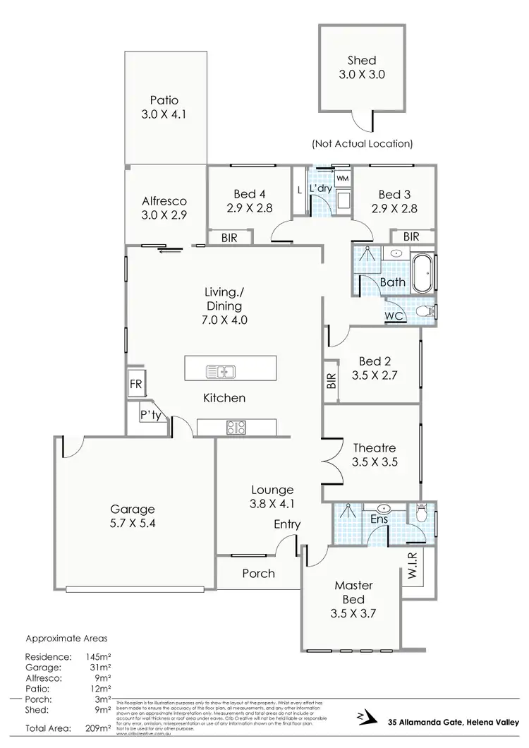 Floorplan of Homely house listing, 35 Allamanda Gate, Helena Valley WA 6056