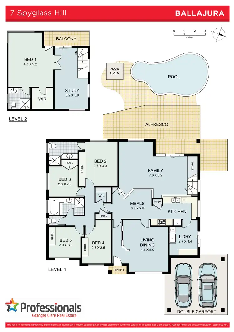 Floorplan of Homely house listing, 7 Spyglass Hill, Ballajura WA 6066