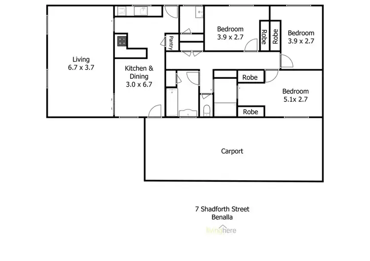 Floorplan of Homely house listing, 7 Shadforth Street, Benalla VIC 3672