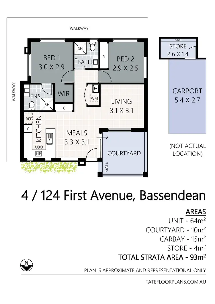 Floorplan of Homely apartment listing, 4/124 First Avenue, Bassendean WA 6054