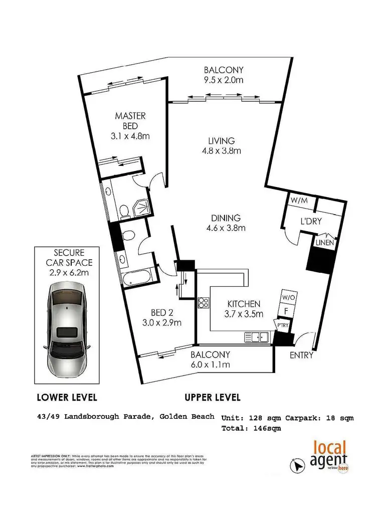 Floorplan of Homely unit listing, 43/49 Landsborough Pde, Golden Beach QLD 4551