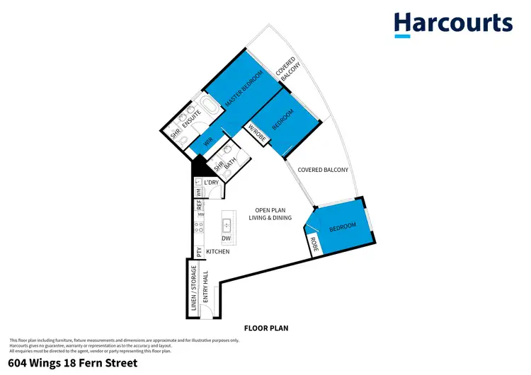 Floorplan of Homely apartment listing, 604/18 Fern Street, Surfers Paradise QLD 4217
