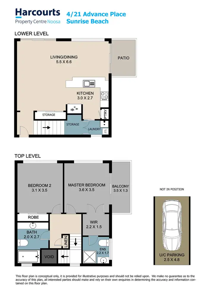 Floorplan of Homely townhouse listing, 4/21 Advance Place, Sunrise Beach QLD 4567
