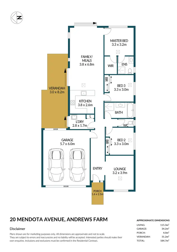 Floorplan of Homely house listing, 20 Mendota Avenue, Andrews Farm SA 5114