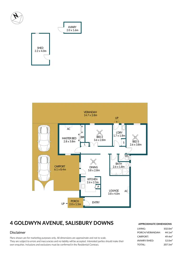 Floorplan of Homely house listing, 4 Goldwyn Avenue, Salisbury Downs SA 5108