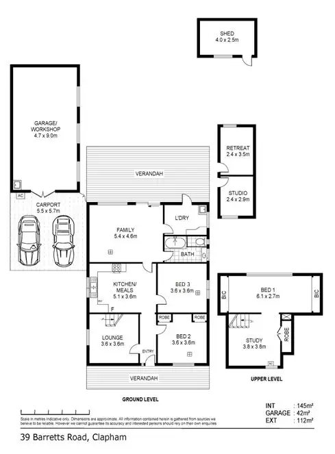 Floorplan of Homely house listing, 39 Barretts Road, Clapham SA 5062