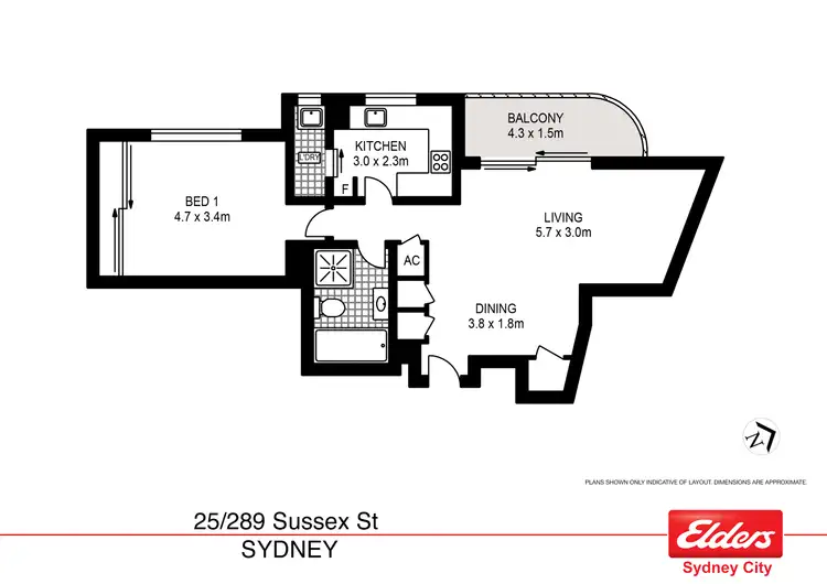 Floorplan of Homely apartment listing, 25/289-295 Sussex Street, Sydney NSW 2000