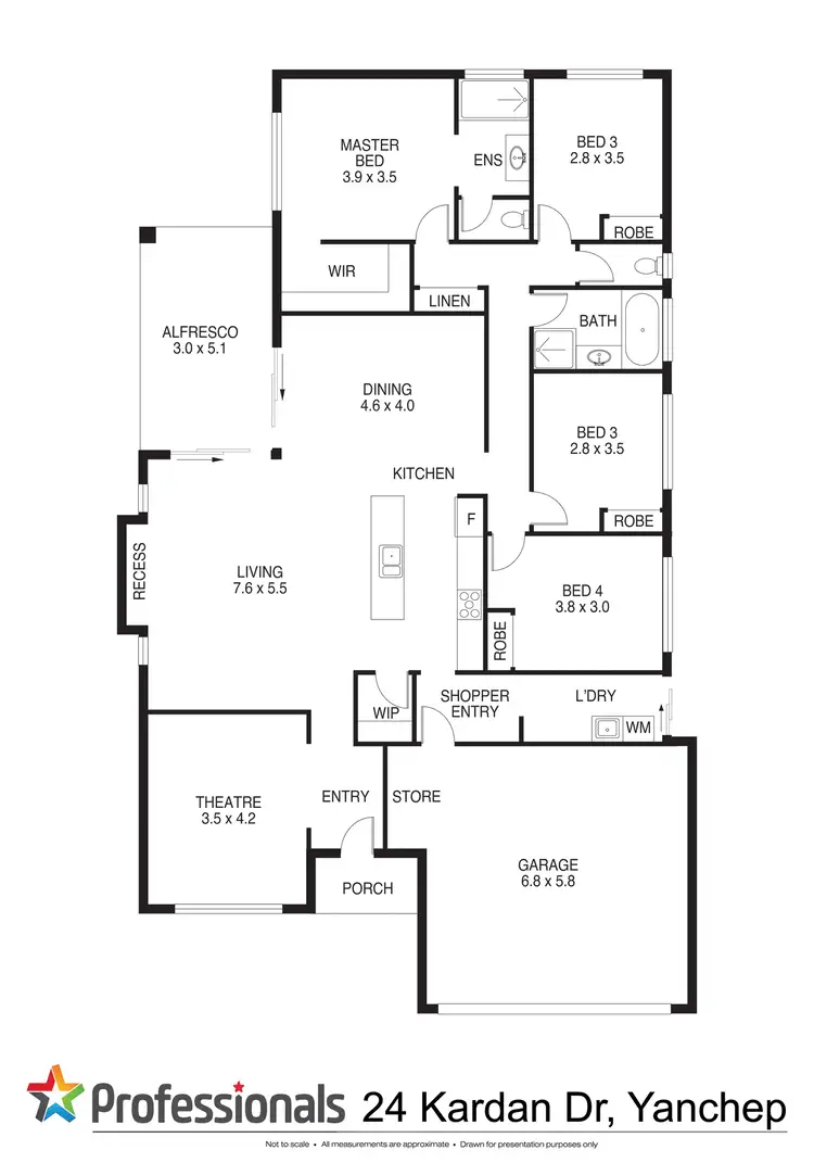 Floorplan of Homely house listing, 24 Kardan Drive, Yanchep WA 6035