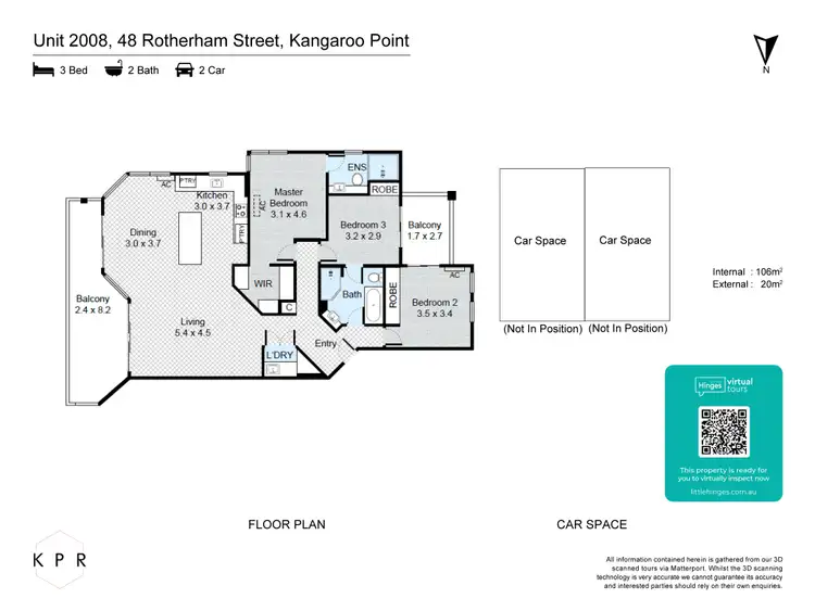 Floorplan of Homely apartment listing, 2008/48 Rotherham Street, Kangaroo Point QLD 4169
