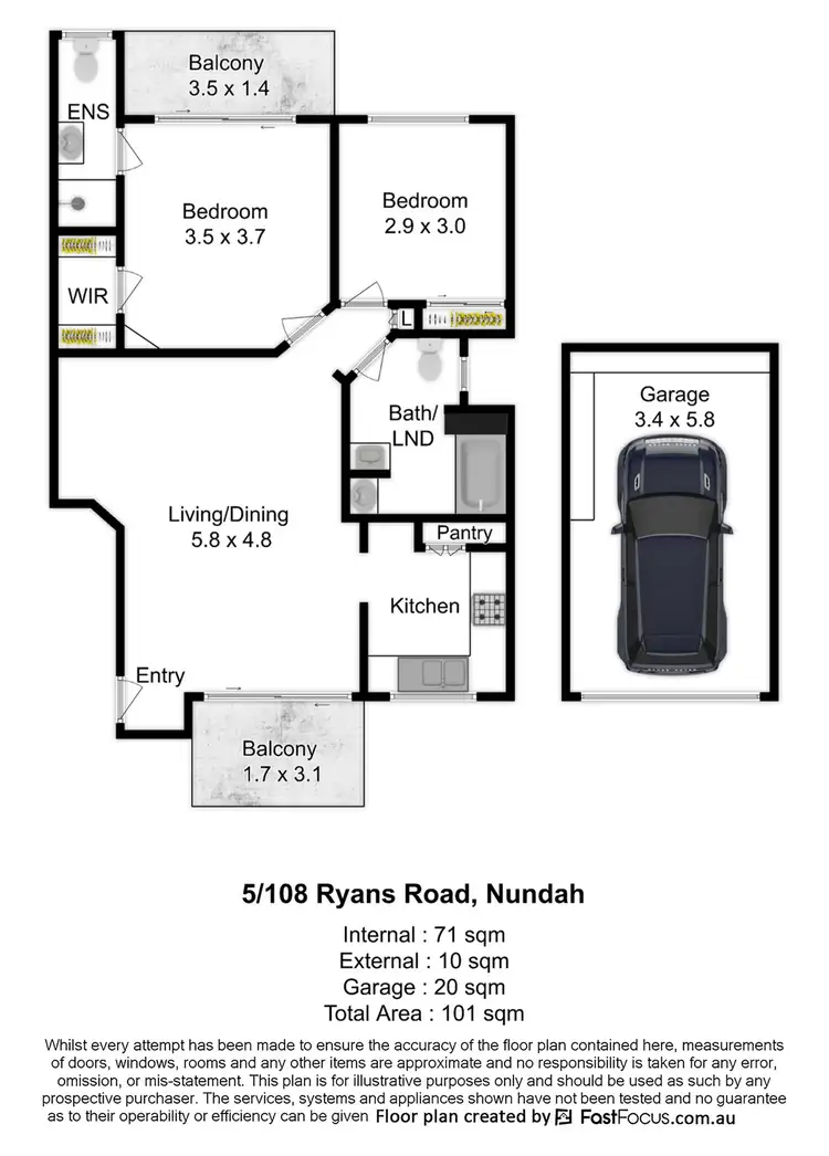 Floorplan of Homely unit listing, 5/108 Ryans Road, Nundah QLD 4012