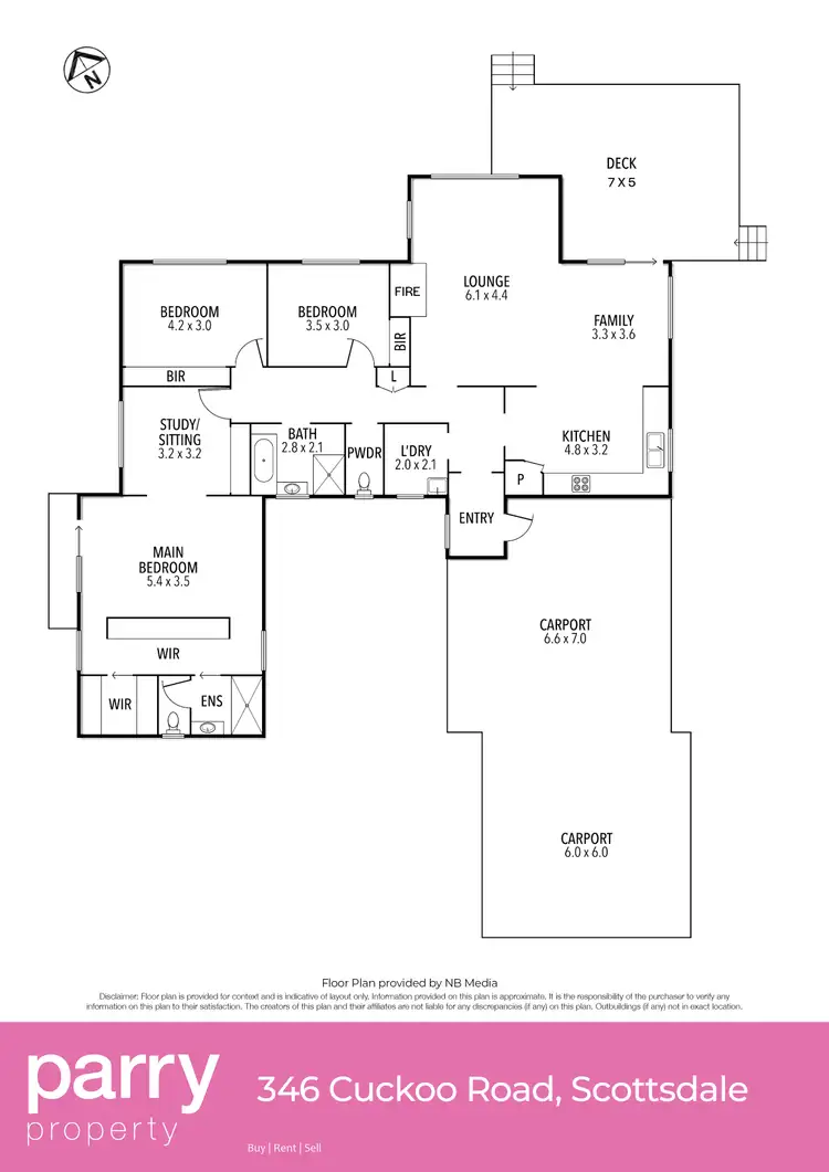 Floorplan of Homely house listing, 346 Cuckoo Road, Scottsdale TAS 7260