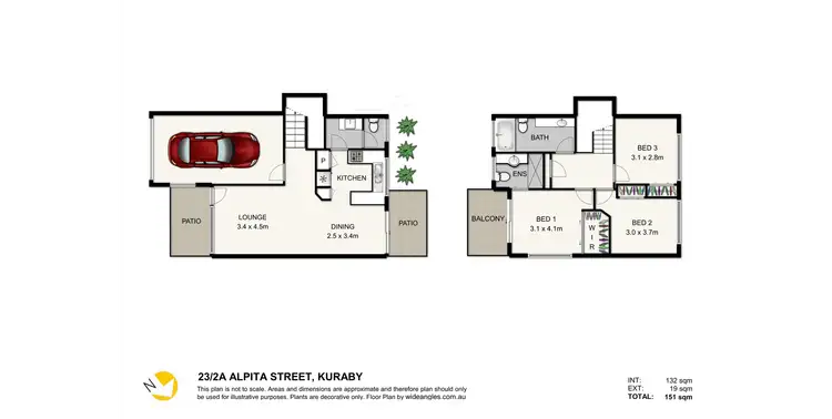 Floorplan of Homely townhouse listing, 23/2A Alpita Street, Kuraby QLD 4112