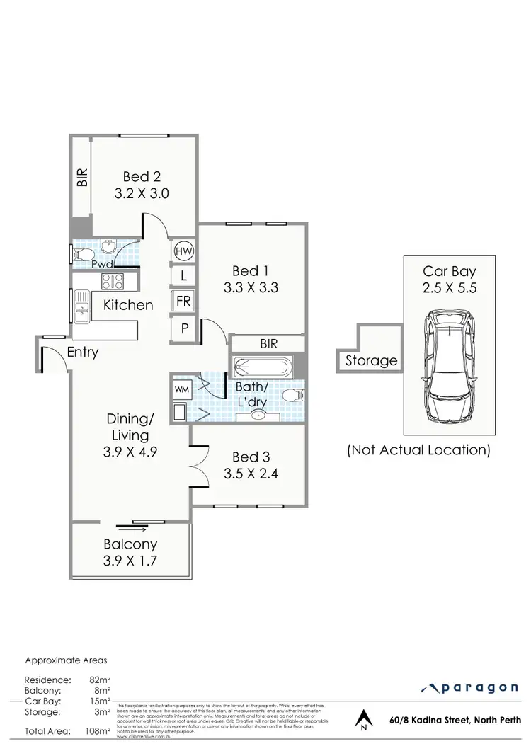 Floorplan of Homely apartment listing, 60/8 Kadina Street, North Perth WA 6006