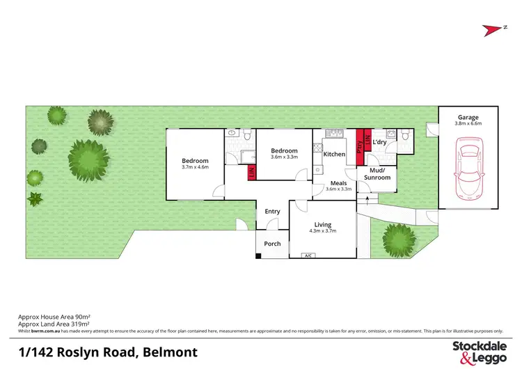Floorplan of Homely townhouse listing, 1/142 Roslyn Road, Belmont VIC 3216