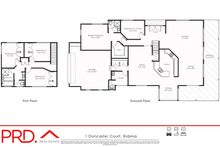 Floorplan of Homely house listing, 1 Doncaster Court, Robina QLD 4226