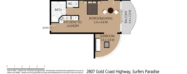 Floorplan of Homely unit listing, 1720/2801 Gold Coast Highway, Surfers Paradise QLD 4217
