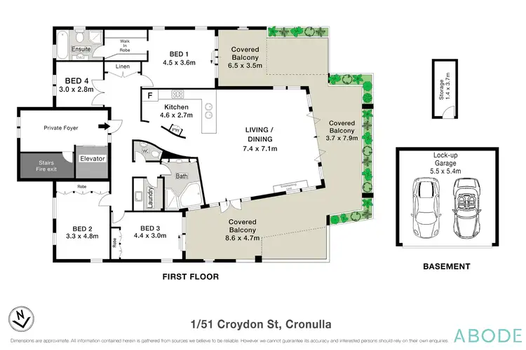 Floorplan of Homely apartment listing, 1/51 Croydon Street, Cronulla NSW 2230