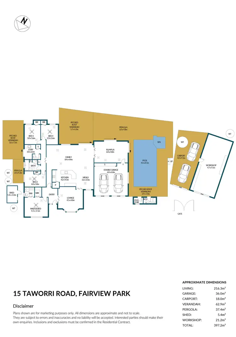 Floorplan of Homely house listing, 15 Taworri Road, Fairview Park SA 5126
