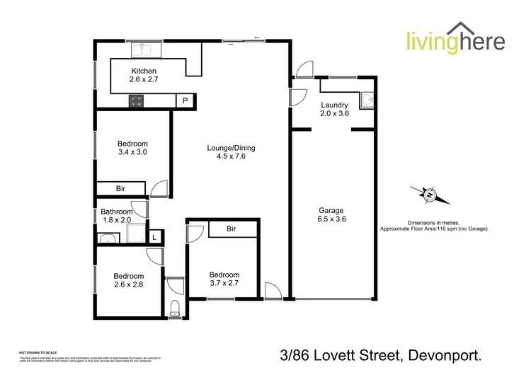 Floorplan of Homely house listing, 3/86 -88 Lovett Street, Devonport TAS 7310