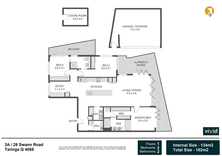Floorplan of Homely apartment listing, 3A/28 Swann Road, Taringa QLD 4068