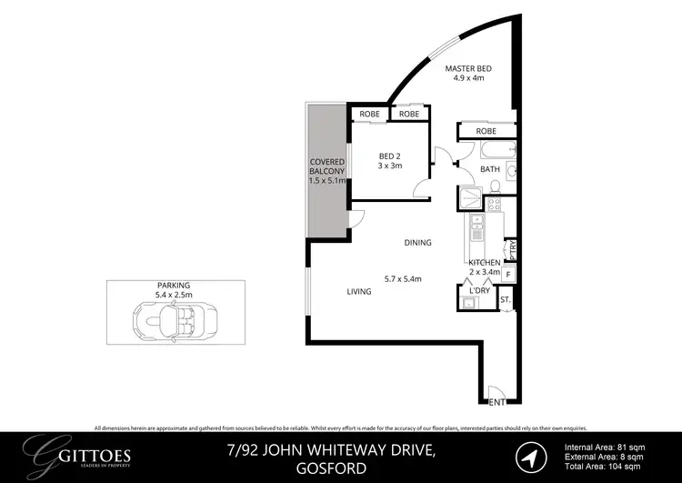 Floorplan of Homely unit listing, 7/92-94 John Whiteway Drive, Gosford NSW 2250