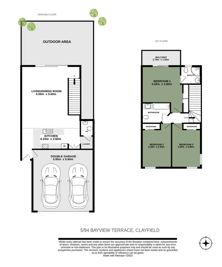 Floorplan of Homely townhouse listing, 5/94 Bayview Terrace, Clayfield QLD 4011