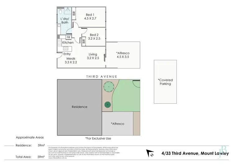 Floorplan of Homely unit listing, 4/33 Third Avenue, Mount Lawley WA 6050