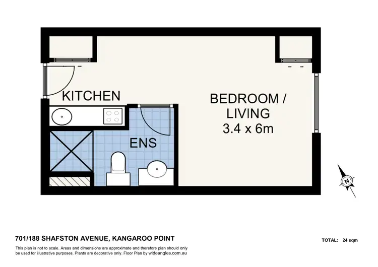 Floorplan of Homely apartment listing, 701/188 Shafston Avenue, Kangaroo Point QLD 4169