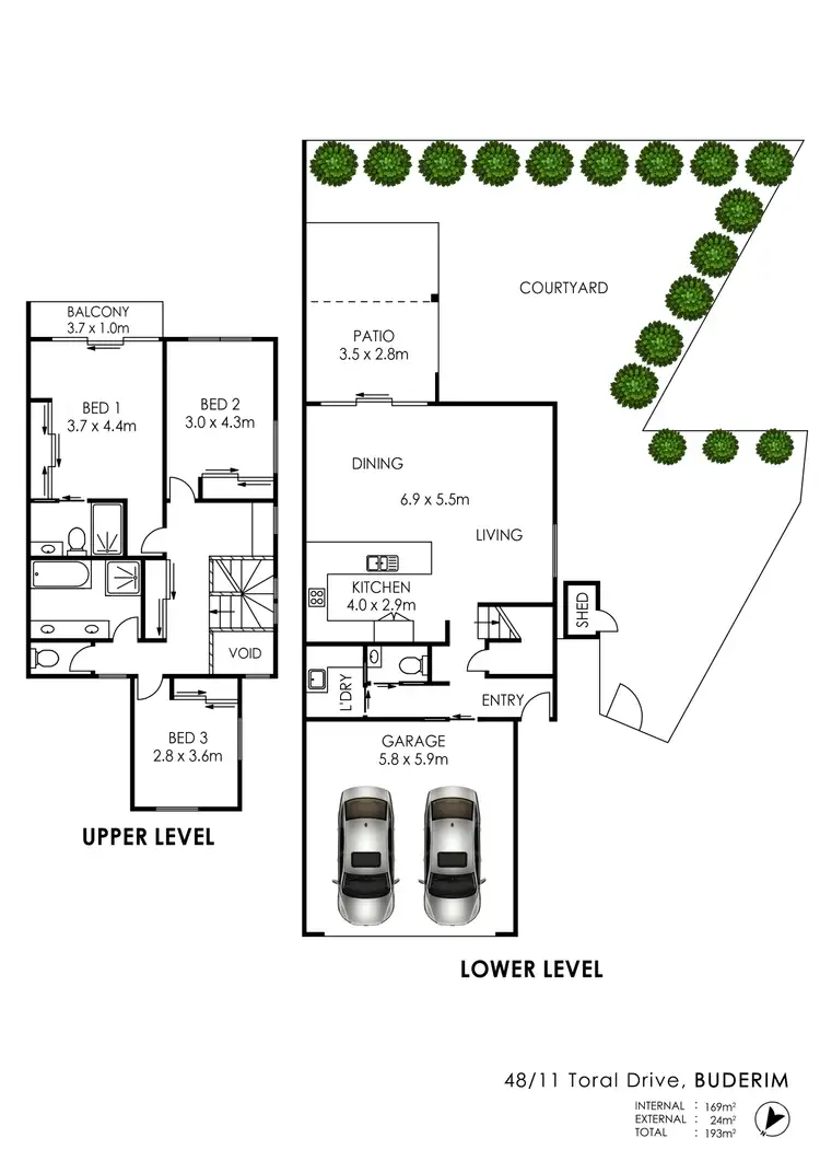 Floorplan of Homely townhouse listing, 48/11 Toral Drive, Buderim QLD 4556