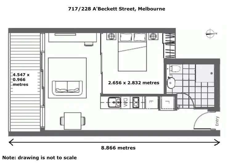 Floorplan of Homely apartment listing, 717/228 A'Beckett Street, Melbourne VIC 3000