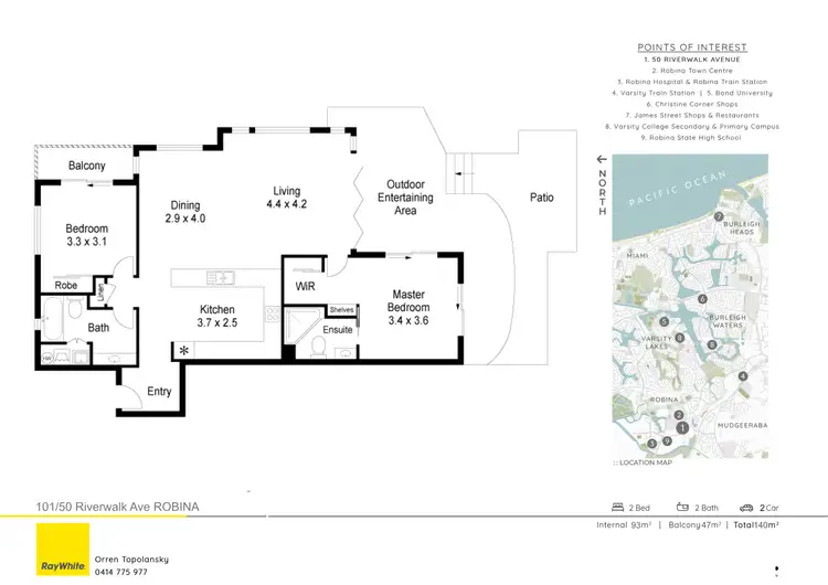 Floorplan of Homely apartment listing, 101/50 Riverwalk Avenue, Robina QLD 4226