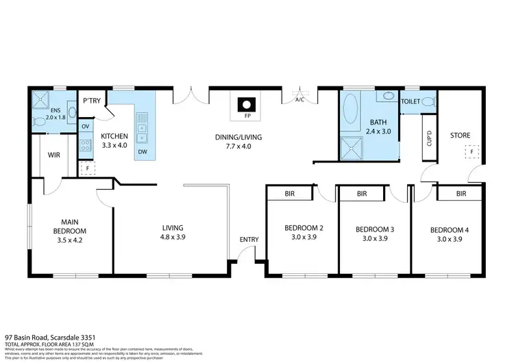 Floorplan of Homely house listing, 97 Basin Road, Scarsdale VIC 3351