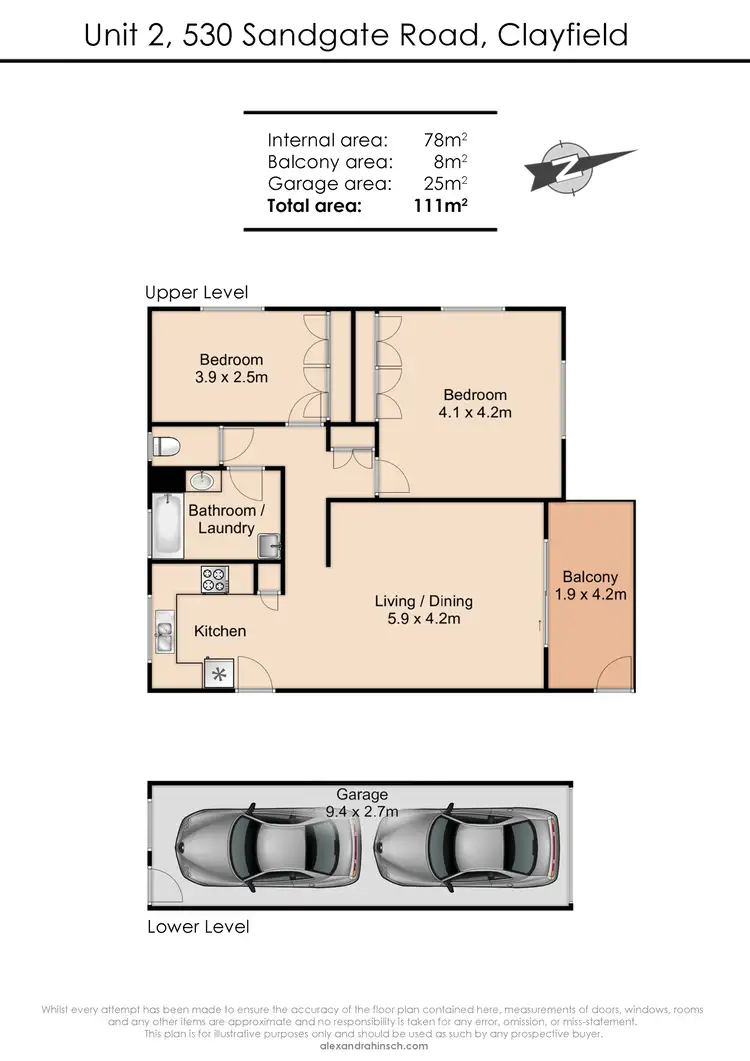 Floorplan of Homely unit listing, 2/530 Sandgate Road, Clayfield QLD 4011