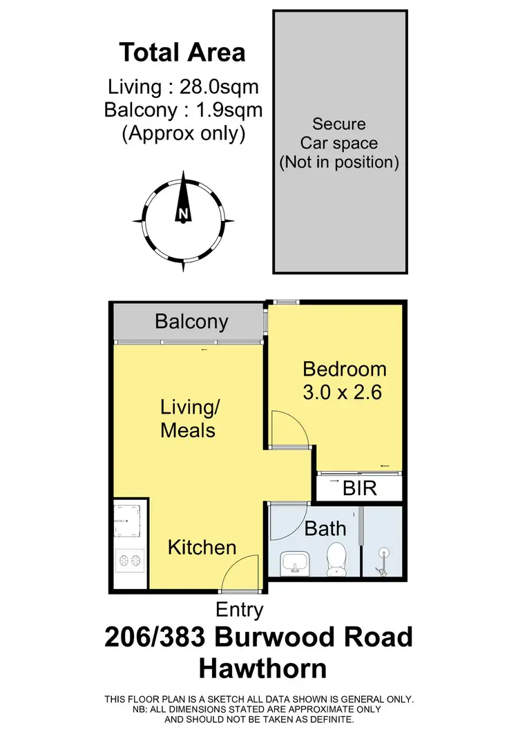 Floorplan of Homely apartment listing, 206/383 Burwood Road, Hawthorn VIC 3122