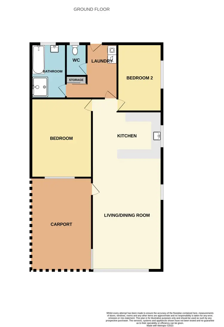 Floorplan of Homely semi-detached listing, 33b Rankin Way, Booragoon WA 6154