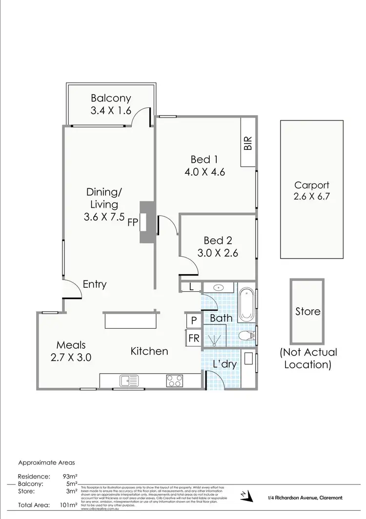 Floorplan of Homely apartment listing, 1/4 Richardson Avenue, Claremont WA 6010
