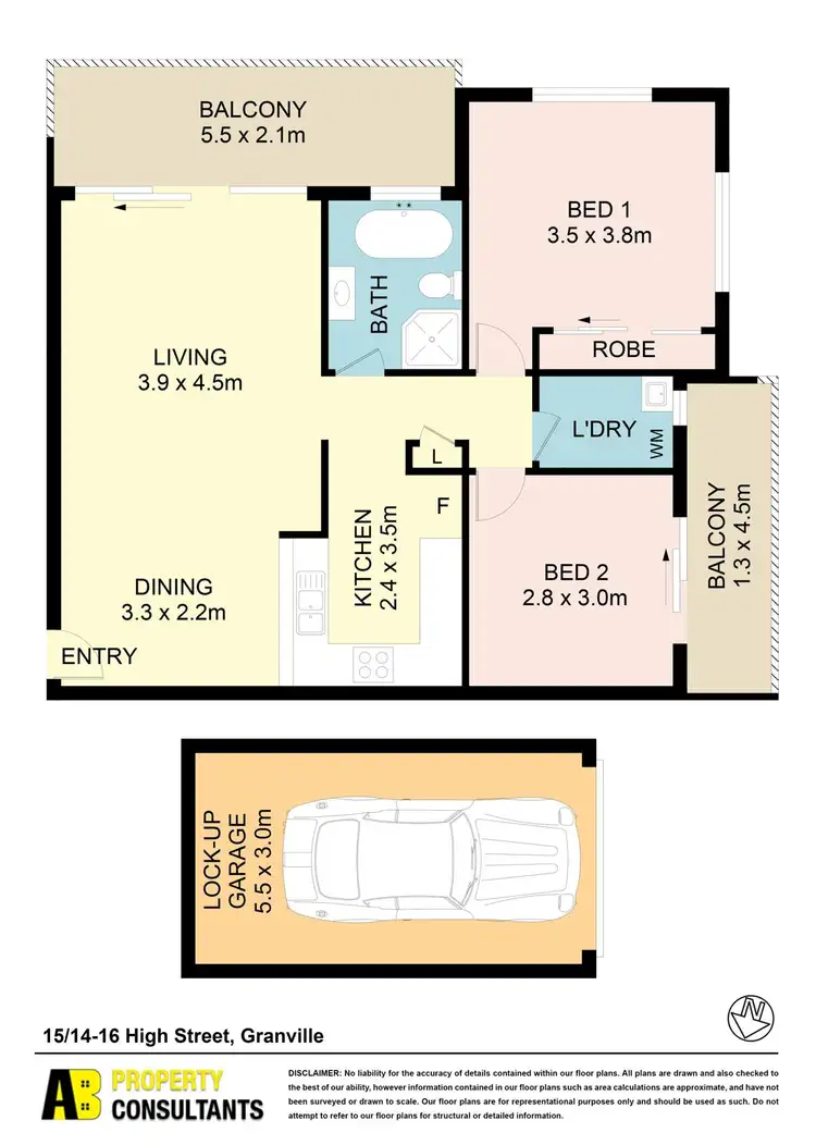 Floorplan of Homely unit listing, 15/14-16 High Street, Granville NSW 2142