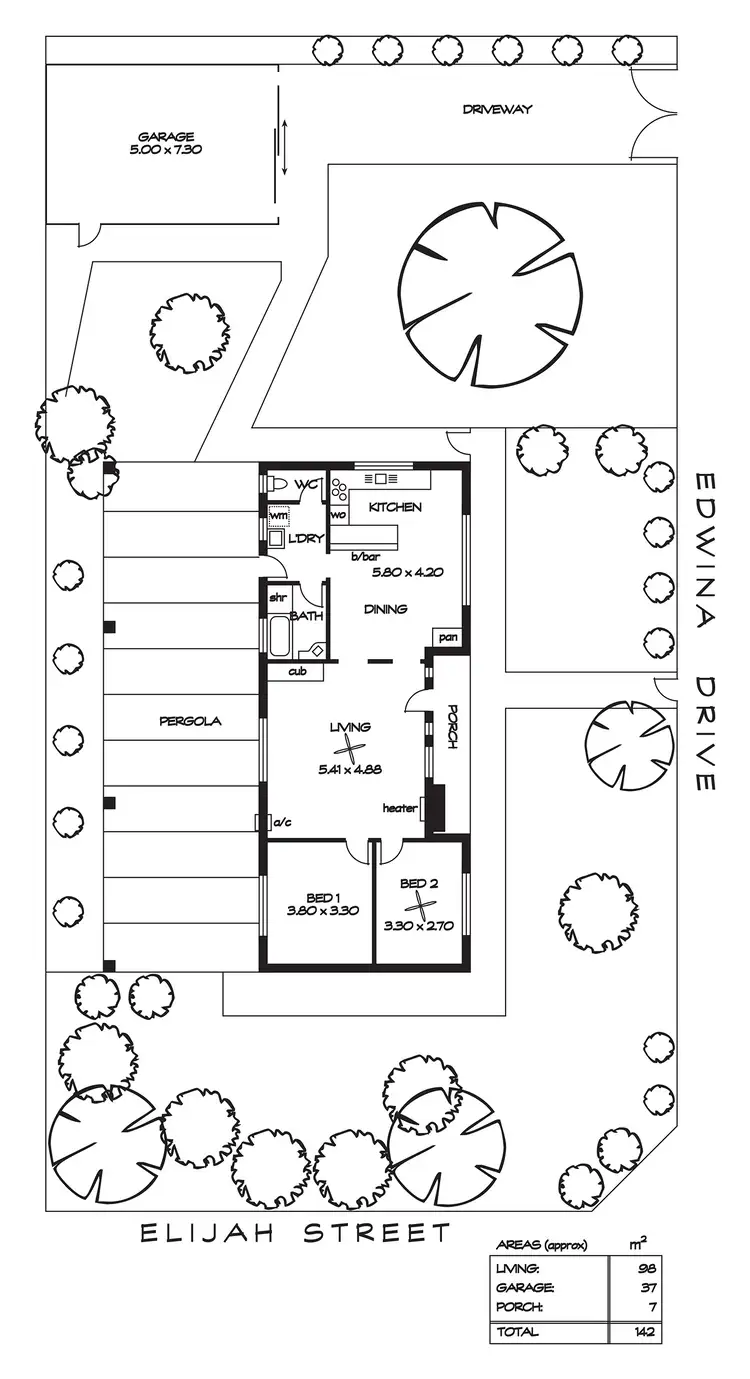 Floorplan of Homely house listing, 1 Edwina Drive, Morphett Vale SA 5162