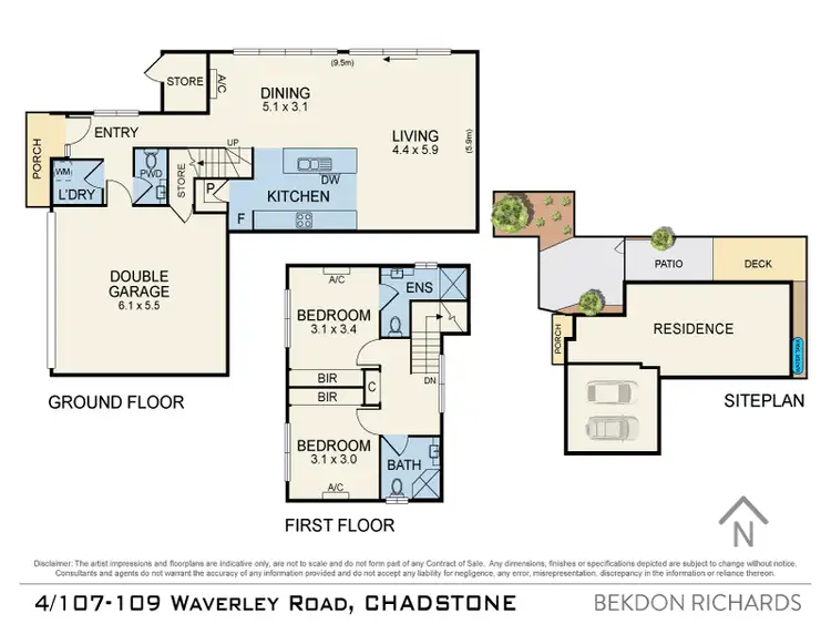 Floorplan of Homely townhouse listing, 4/107-109 Waverley Road, Chadstone VIC 3148