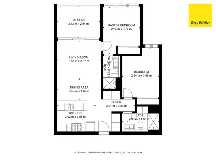 Floorplan of Homely apartment listing, 1105/12 Cunningham Street, Newstead QLD 4006