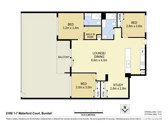 Floorplan of Homely apartment listing, 2109/1-7 Waterford Court, Bundall QLD 4217
