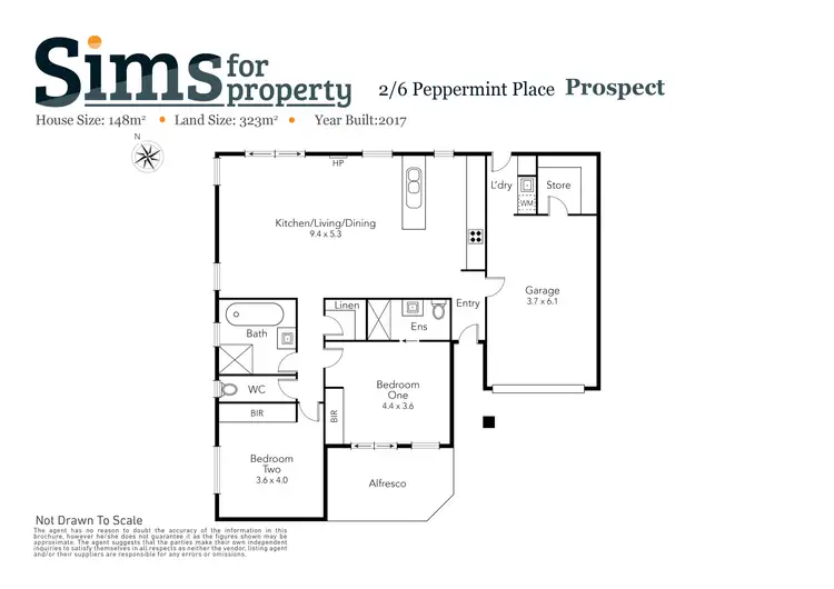 Floorplan of Homely townhouse listing, 2/6 Peppermint Place, Prospect TAS 7250