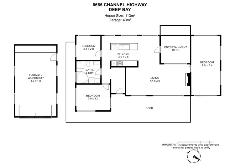 Floorplan of Homely house listing, 6665 Channel Highway, Deep Bay TAS 7112