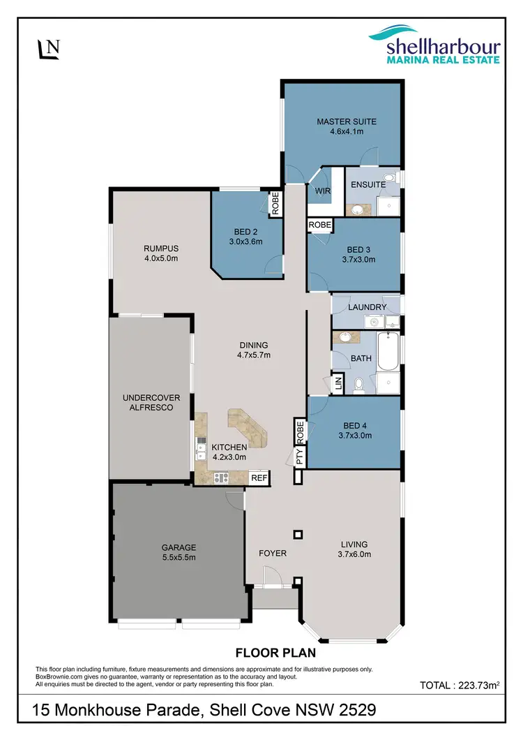 Floorplan of Homely house listing, 15 Monkhouse Parade, Shell Cove NSW 2529
